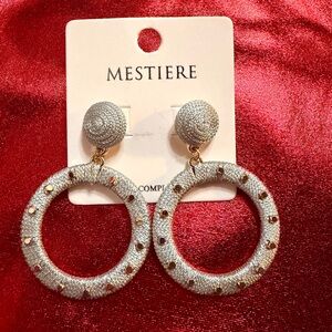 Silver and Gold Textured Hoop Earrings